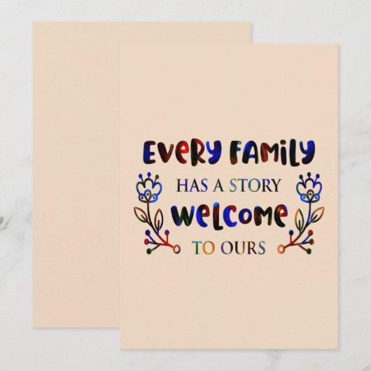 Every Family Has A Story Welcome to Ours, Family I Kaart (Voorkant / Achterkant)
