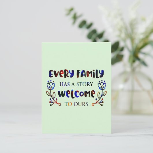 Every Family Has A Story Welcome to Ours, Family P Briefkaart (Staand voorkant)