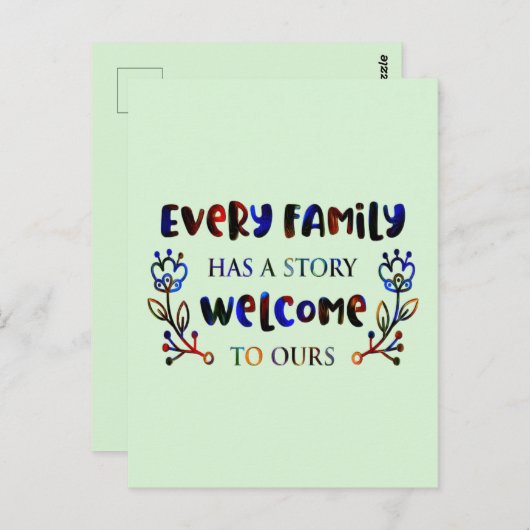 Every Family Has A Story Welcome to Ours, Family P Briefkaart (Voorkant / Achterkant)