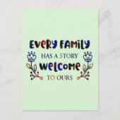 Every Family Has A Story Welcome to Ours, Family P Briefkaart (Voorkant)