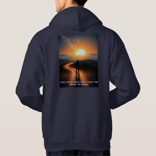 **"Every Journey Begins with a Single Step: Embrac Hoodie (Achterkant)