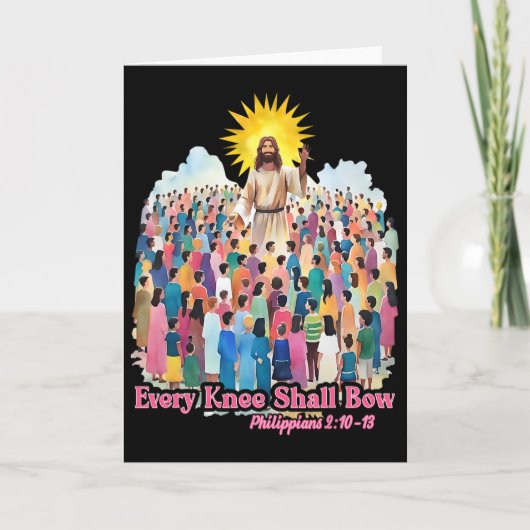 Every Knee Shall Bow Christian Easter Day  Kaart (Voorkant)