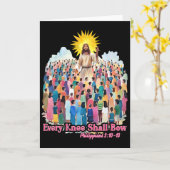 Every Knee Shall Bow Christian Easter Day  Kaart (Gele Bloem)