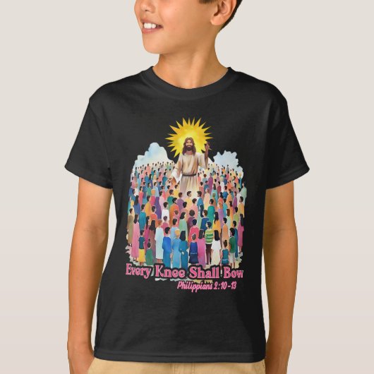 Every Knee Shall Bow Christian Easter Day  T-shirt (Voorkant)