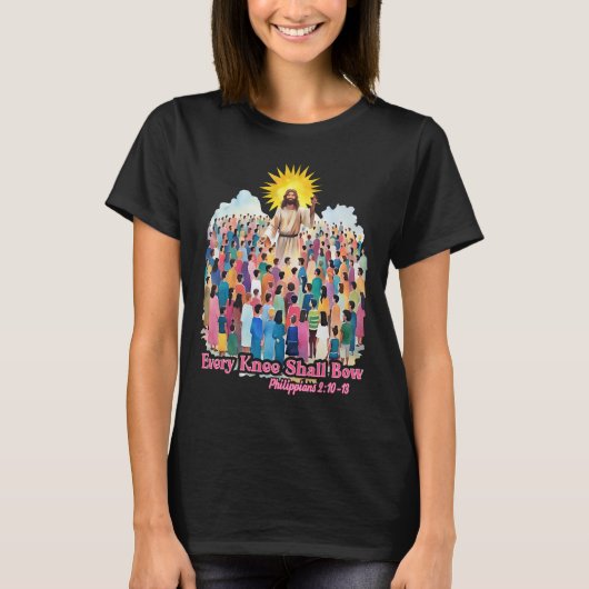 Every Knee Shall Bow Christian Easter Day  T-shirt (Voorkant)