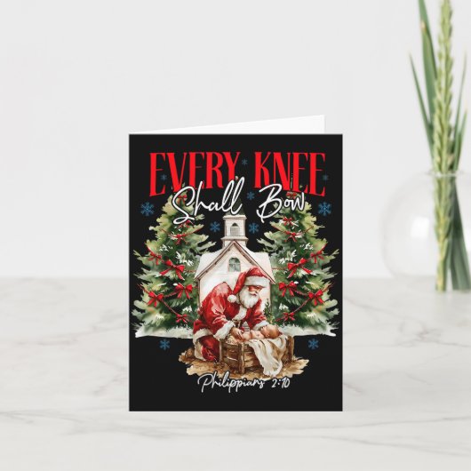 Every Knee Shall Bow Christian Jesus Merry Christm Kaart (Voorkant)
