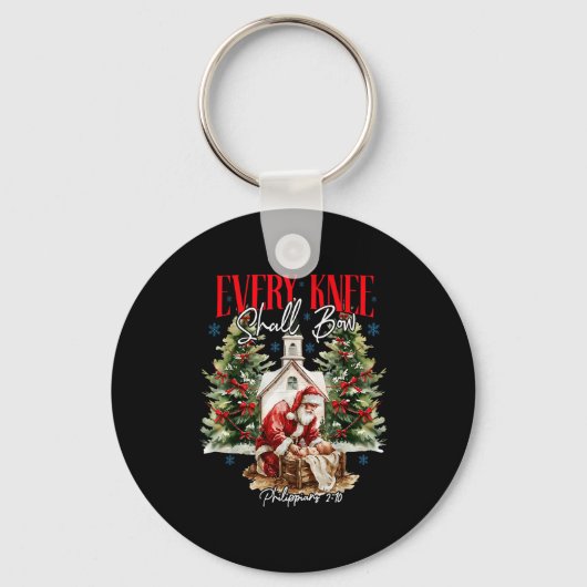 Every Knee Shall Bow Christian Jesus Merry Christm Sleutelhanger (Voorkant)