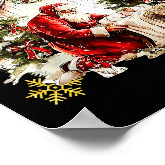 Every Knee Shall Bow Funny Kneeling Santa Baby Jes Poster (Hoek)