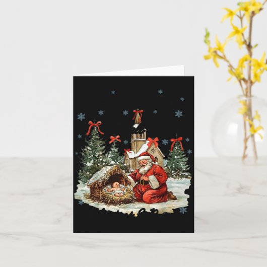 Every Knee Shall Bow Funny Nativity Scene Christma Kaart (Gele Bloem)