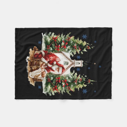 Every Knee Shall Bow Religious Christian Santa Chr Fleece Deken (Voorkant (Horizontaal))