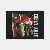 Every Knee Shall Bow Santa Christmas Nativity Scen Fleece Deken (Voorkant (Horizontaal))