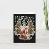 Every Knee Shall Bow Santa Christmas Nativity Scen Kaart (Voorkant)