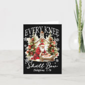 Every Knee Shall Bow Santa Christmas Nativity Scen Kaart (Voorkant)