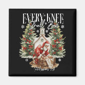 Every Knee Shall Bow Santa Christmas Nativity Scen Magneet (Voorkant)