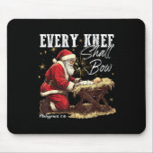 Every Knee Shall Bow Santa Christmas Nativity Scen Muismat (Voorkant)