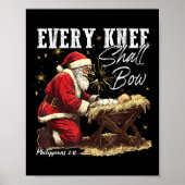 Every Knee Shall Bow Santa Christmas Nativity Scen Poster (Voorkant)