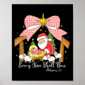 Every Knee Shall Bow Santa Christmas Nativity Scen Poster (Voorkant)