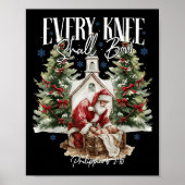 Every Knee Shall Bow Santa Christmas Nativity Scen Poster (Voorkant)
