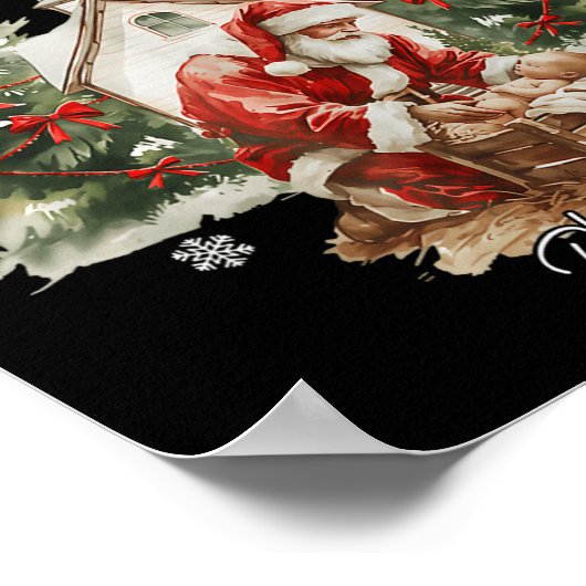 Every Knee Shall Bow Santa Christmas Nativity Scen Poster (Hoek)