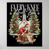 Every Knee Shall Bow Santa Christmas Nativity Scen Poster (Voorkant)