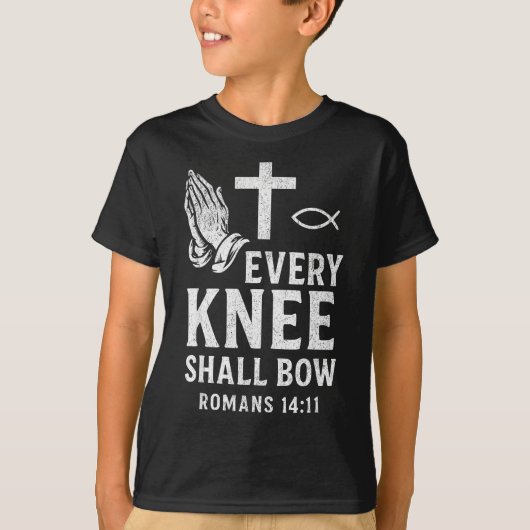Every Knee Shall Fall Romans 14_11  T-shirt (Voorkant)