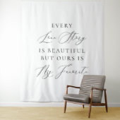 Every Love Story Is Beautiful Wedding Backdrop Wandkleed (In situ)