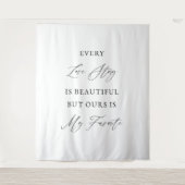 Every Love Story Is Beautiful Wedding Backdrop  Wandkleed (Voorkant)