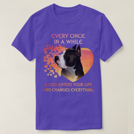 Every Once In A While A Dog American Pit Bull Ente T-shirt (Design voorkant)