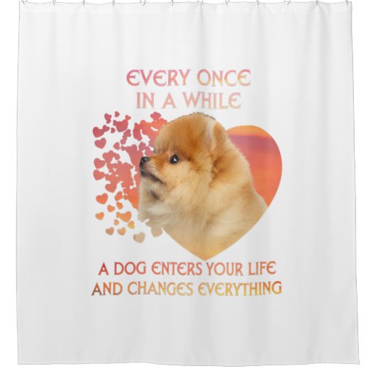 Every Once In A While A Dog Enters Your Life Douchegordijn (Voorkant)