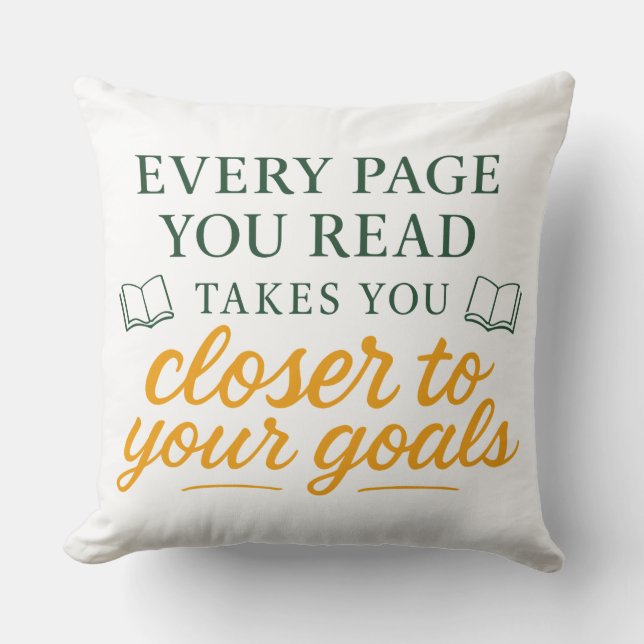 Every Page You Read | Motivational Reading Quote Kussen (Voorkant)