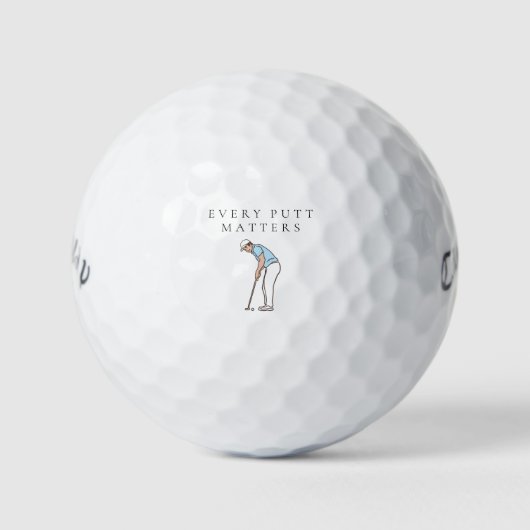 'Every Putt Matters' Motivational Mindset Gift  Golfballen (Voorkant)
