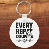 Every Rep Counts Weightlifter Bodybuilding Bodybui Sleutelhanger (Voorkant)