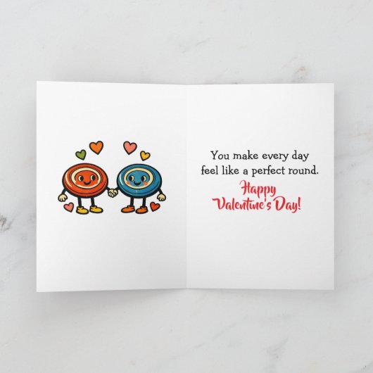 Every Round is Better | Disc Golf Valentine's Day Kaart (Binnen)