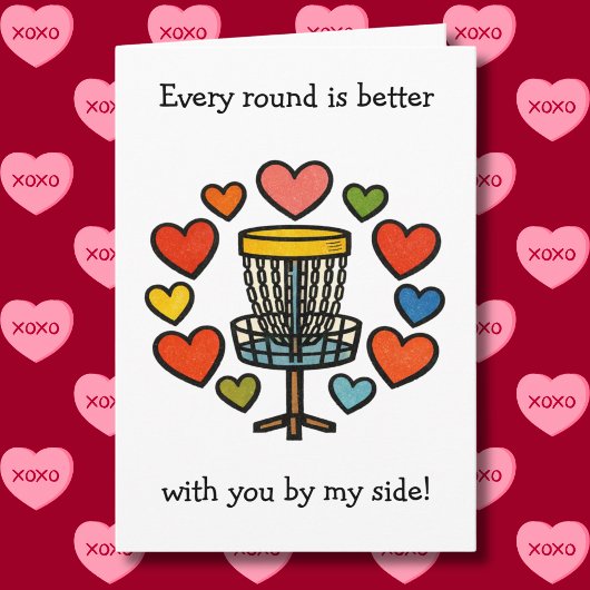 Every Round is Better | Disc Golf Valentine's Day Kaart
