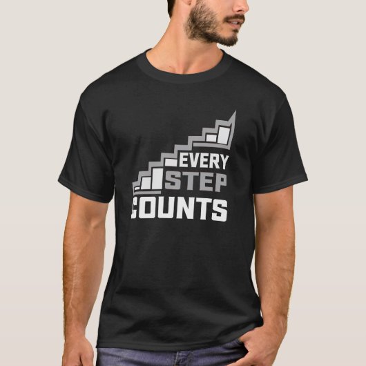 Every Step Counts Typography T-shirt Design (Voorkant)