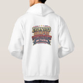 Every Step Shapes Tomorrow Varsity Typografie Hoodie (Achterkant)