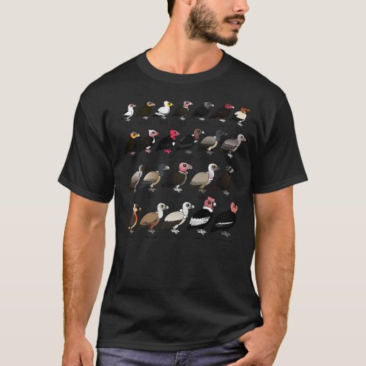 Every Vulture of the World Birdorable Vulture & C T-shirt (Voorkant)