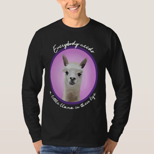 Everybody needs a little llama cute fuzzy alpaca v t-shirt (Voorkant)