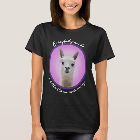 Everybody needs a little llama cute fuzzy alpaca v t-shirt (Voorkant)