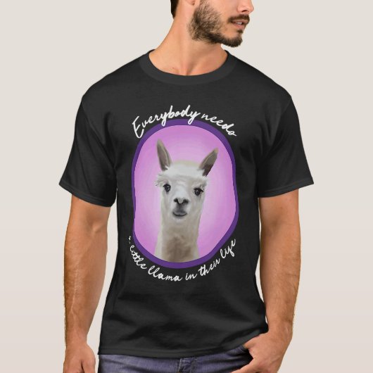 Everybody needs a little llama cute fuzzy alpaca v t-shirt (Voorkant)