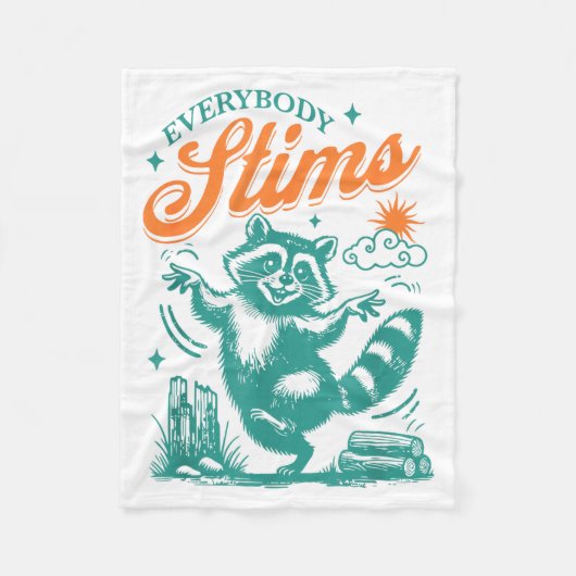 Everybody Stims Racoon Funny Design  Fleece Deken (Voorkant)