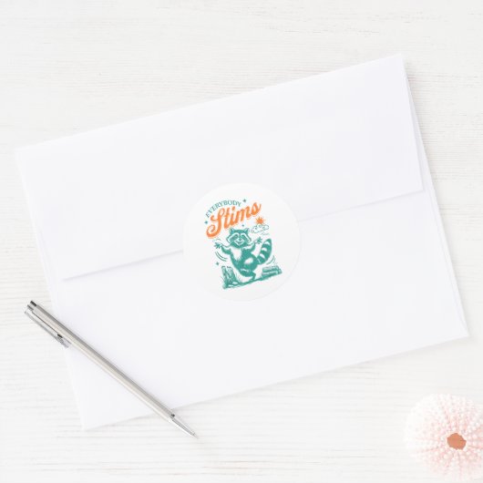 Everybody Stims Racoon Funny Design  Ronde Sticker (Envelop)