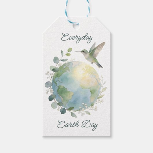 Everyday Earth Day Hummingbird Bird Cadeaulabel (Voorkant)