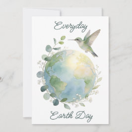 Everyday Earth Day Hummingbird Bird Feestdagenkaart
