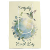 Everyday Earth Day Hummingbird Bird Medium Cadeauzakje (Achterkant)