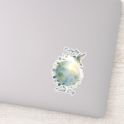 Everyday Earth Day Hummingbird Bird Sticker (Detail)