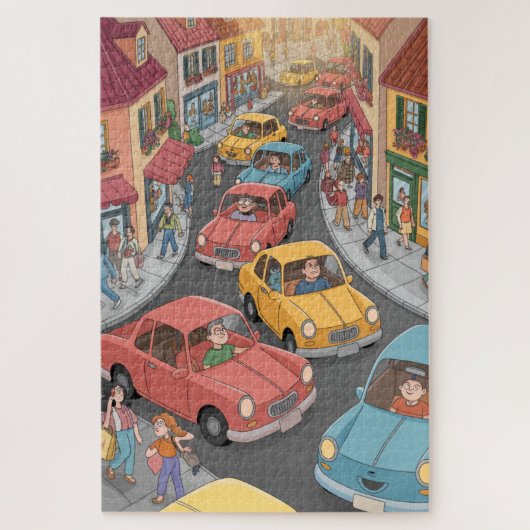 Everyday fun in town puzzle legpuzzel (Verticaal)