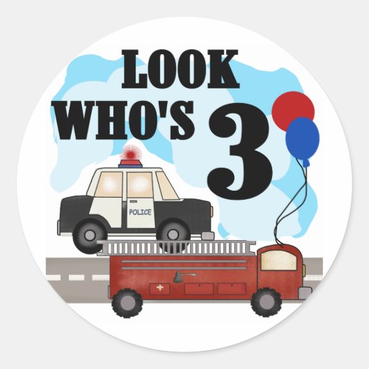 Everyday Heroes 3rd Verjaardag Tshirts en geschenk Ronde Sticker (Voorkant)