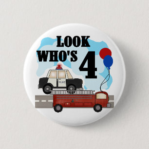 Everyday Heroes 4th Verjaardag Ronde Button 5,7 Cm