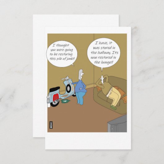 Everyday humour card for the old scooter fanatic (Voorkant / Achterkant)